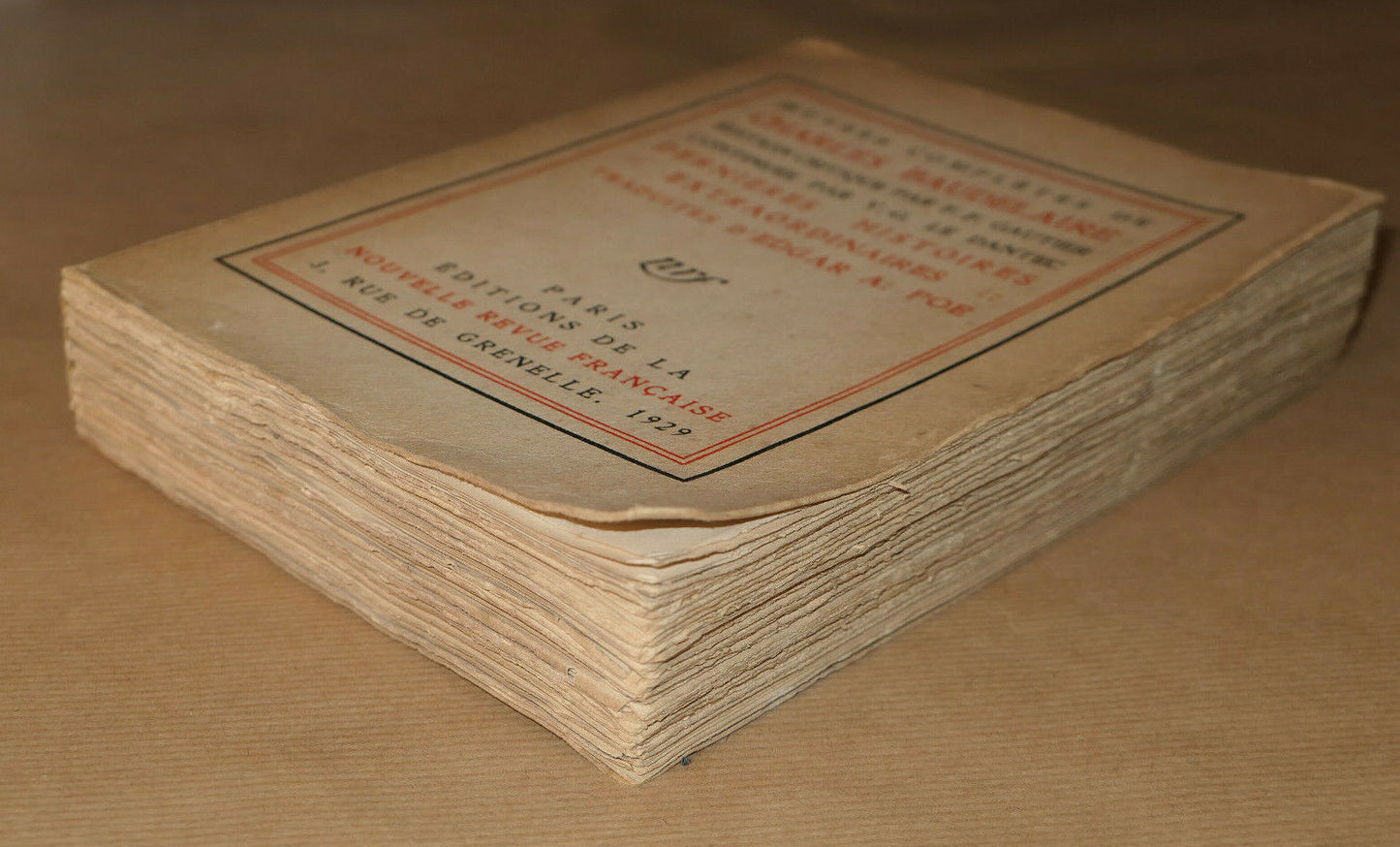 OEUVRES COMPLETES DE CHARLES BAUDELAIRE EDGAR ALLAN POE NRF 1929 NUMEROTE