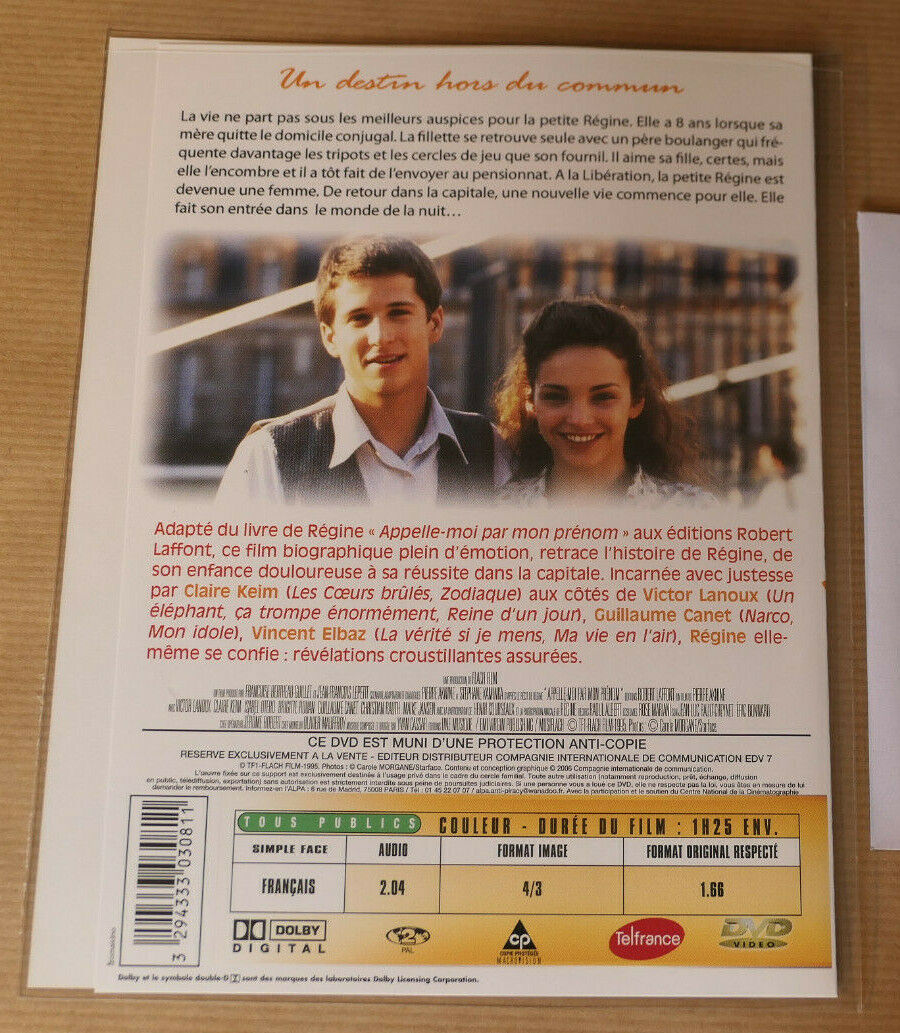 DVD JE M'APPELLE REGINE / VICTOR LANOUX CLAIRE KEIM GUILLAUME CANET