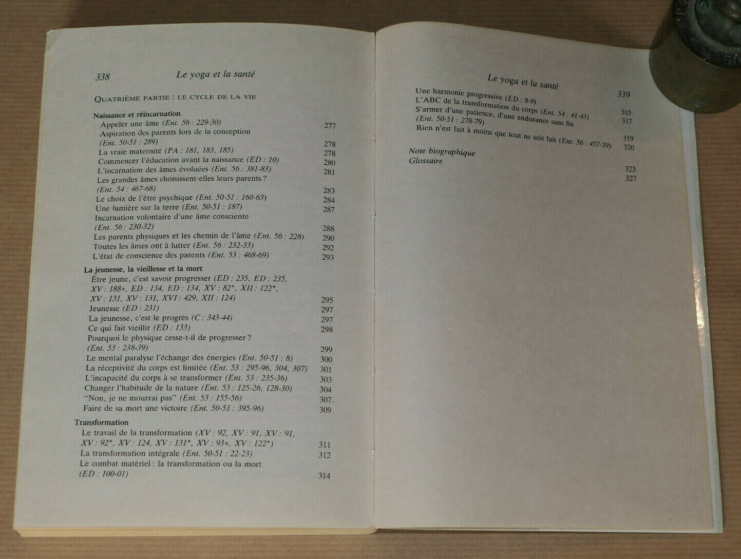 LE YOGA ET LA SANTE / SRI AUROBINDO ASHRAM / PONDICHERY 1995