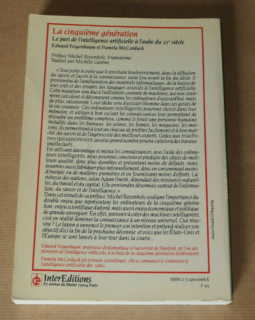 LA CINQUIEME GENERATION / INTELLIGENCE ARTIFICIELLE INFORMATIQUE 1984