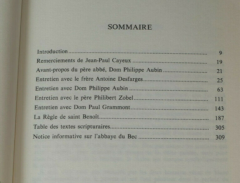 PARLOIR UNE VIE REGULIERE AU BEC-HELLOUIN / ABBAYE NORMANDIE RELIGION 1989