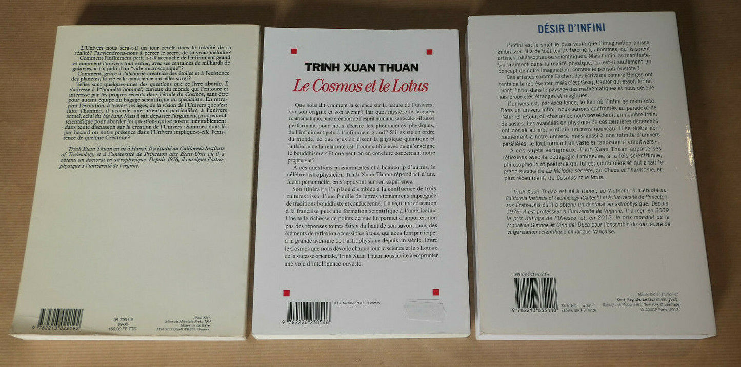 TRINH XUAN THUAN / LOT DE 3 LIVRES / SCIENCE ASTROPHYSIQUE UNIVERS