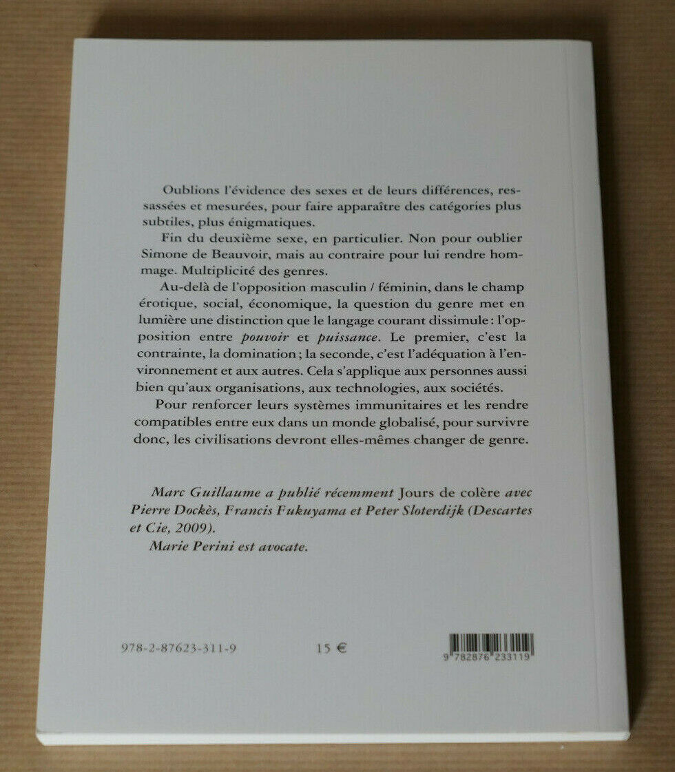 LA QUESTION DU GENRE SEXE POUVOIR PUISSANCE / PERINI / MICHEL DE MAULE 2011