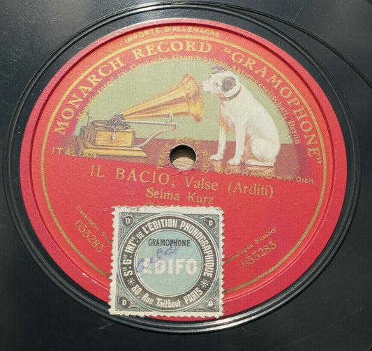 78T 78RPM 30CM 12" SELMA KURZ IL BACIO ARDITI MONARCH RECORD GRAMOPHONE 053283