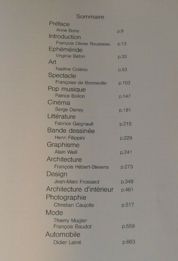 LES ANNEES 60 D'ANNE BONY / EDITIONS DU REGARD 1983 ART DESIGN MODE ARCHITECTURE