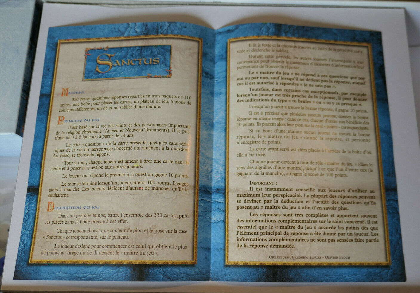 JEU DE SOCIETE SANCTUS RELIGION SAINTS CERF