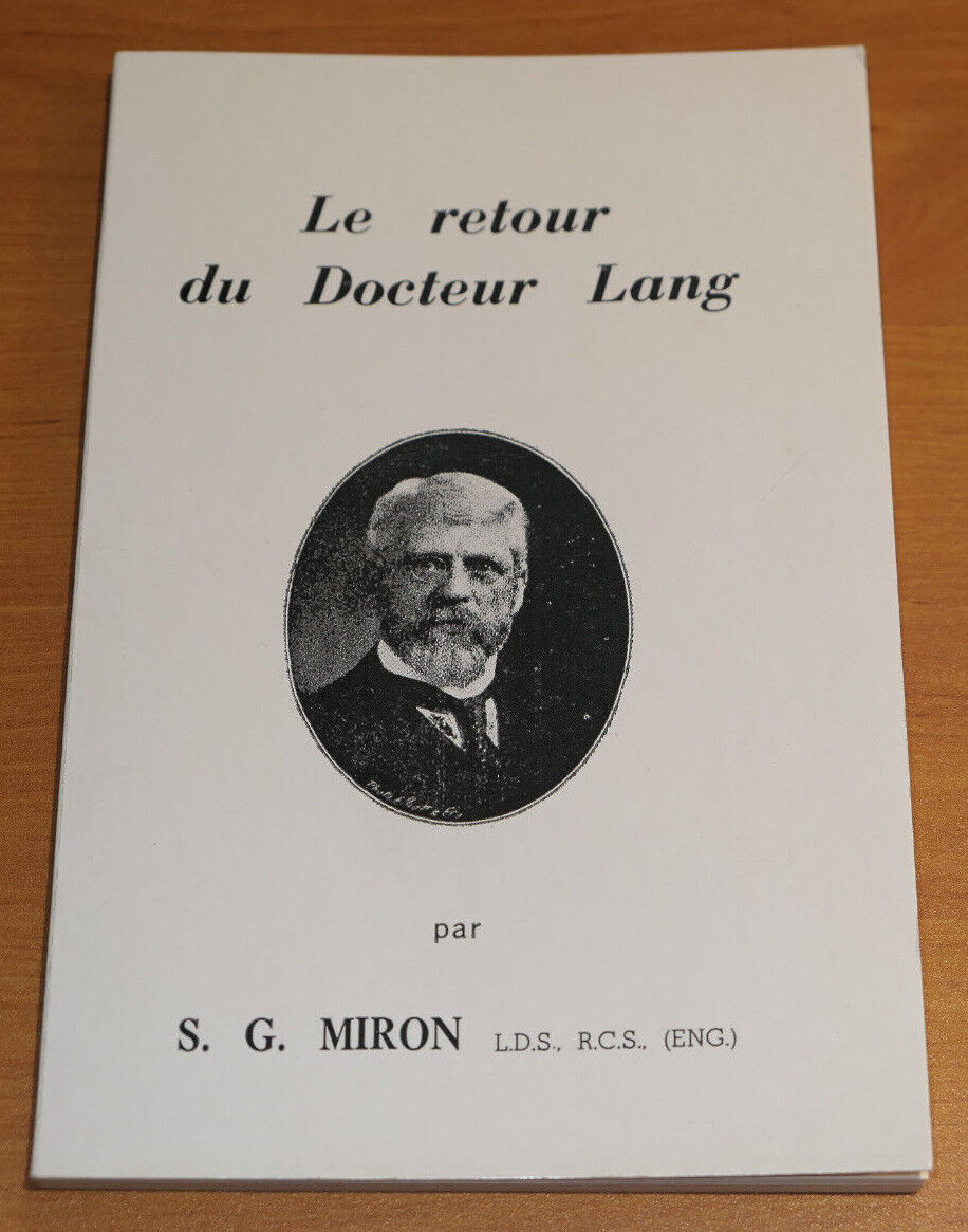 LE RETOUR DU DOCTEUR LANG / S.G. MIRON / 1980