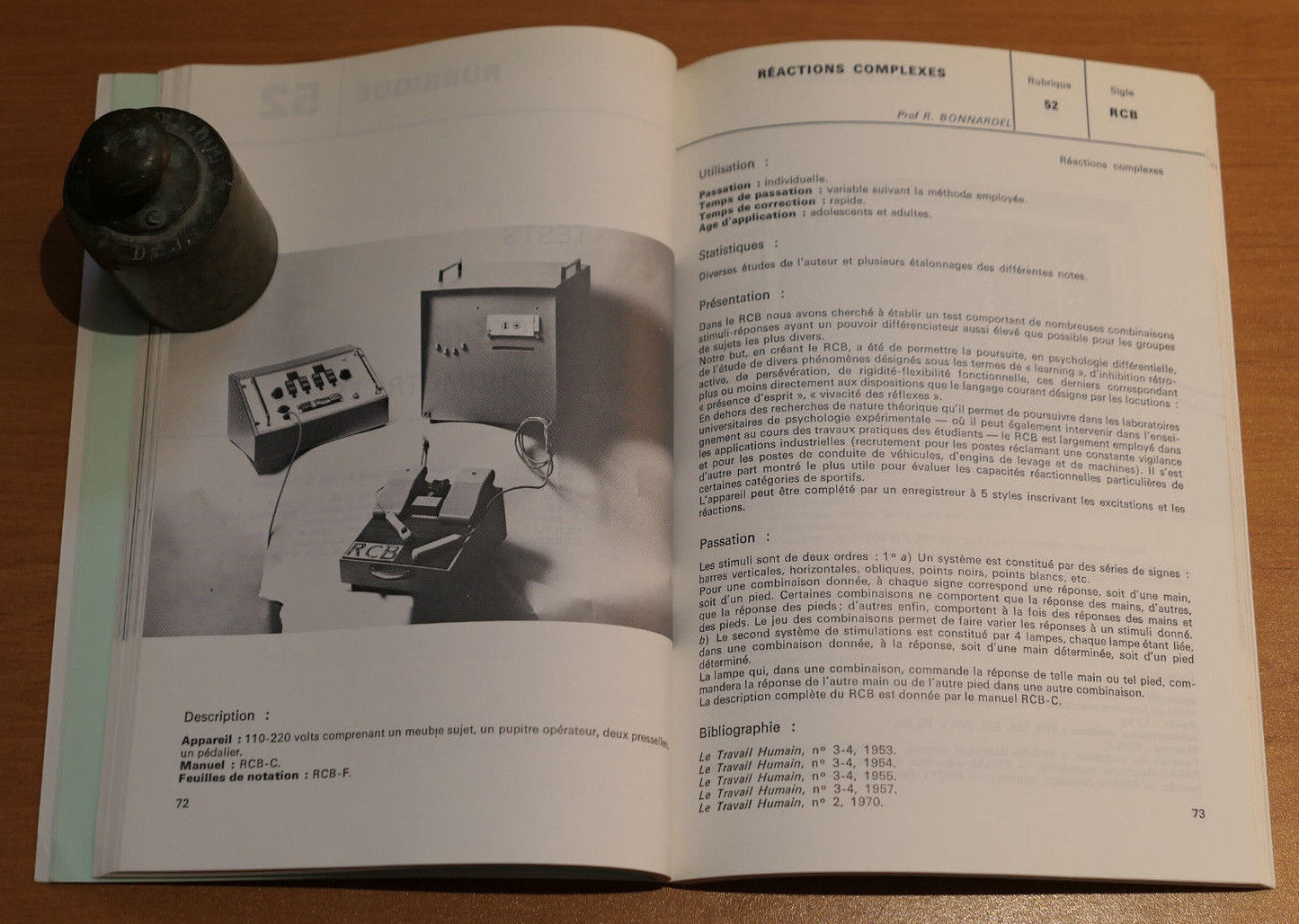 PSYCHOMETRIE CATALOGUE MATERIEL SCIENCE TECHNIQUE TESTS EAP 1973