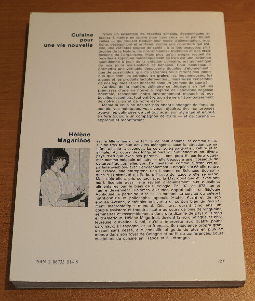 CUISINE POUR UNE VIE NOUVELLE / MACROBIOTIQUE ALIMENTATION NUTRITION SANTE 1985