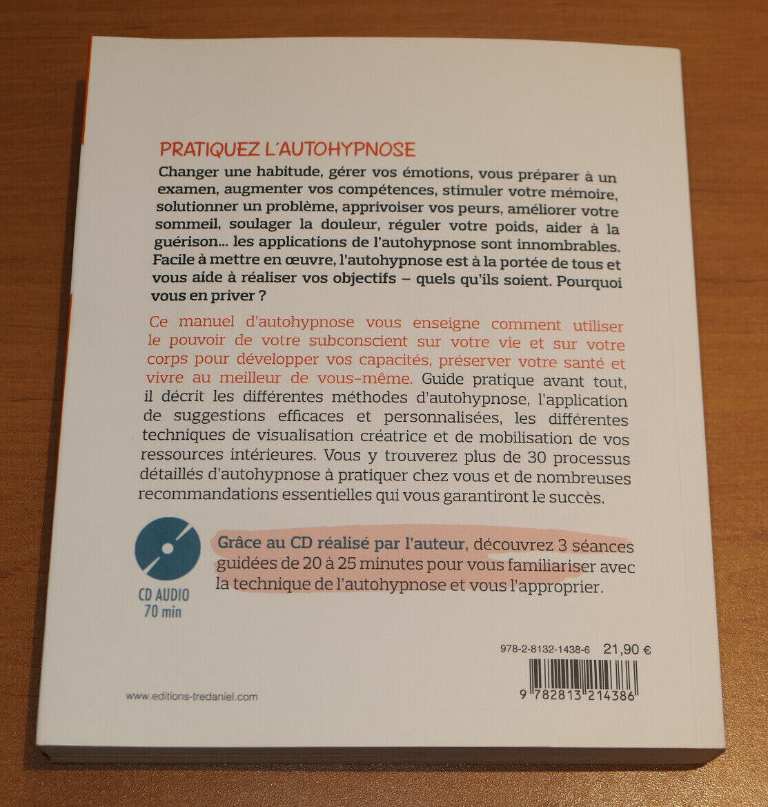PRATIQUEZ L'AUTOHYPNOSE / STRESS INSOMNIE PHOBIE / LIVRE + CD / TREDANIEL 2018