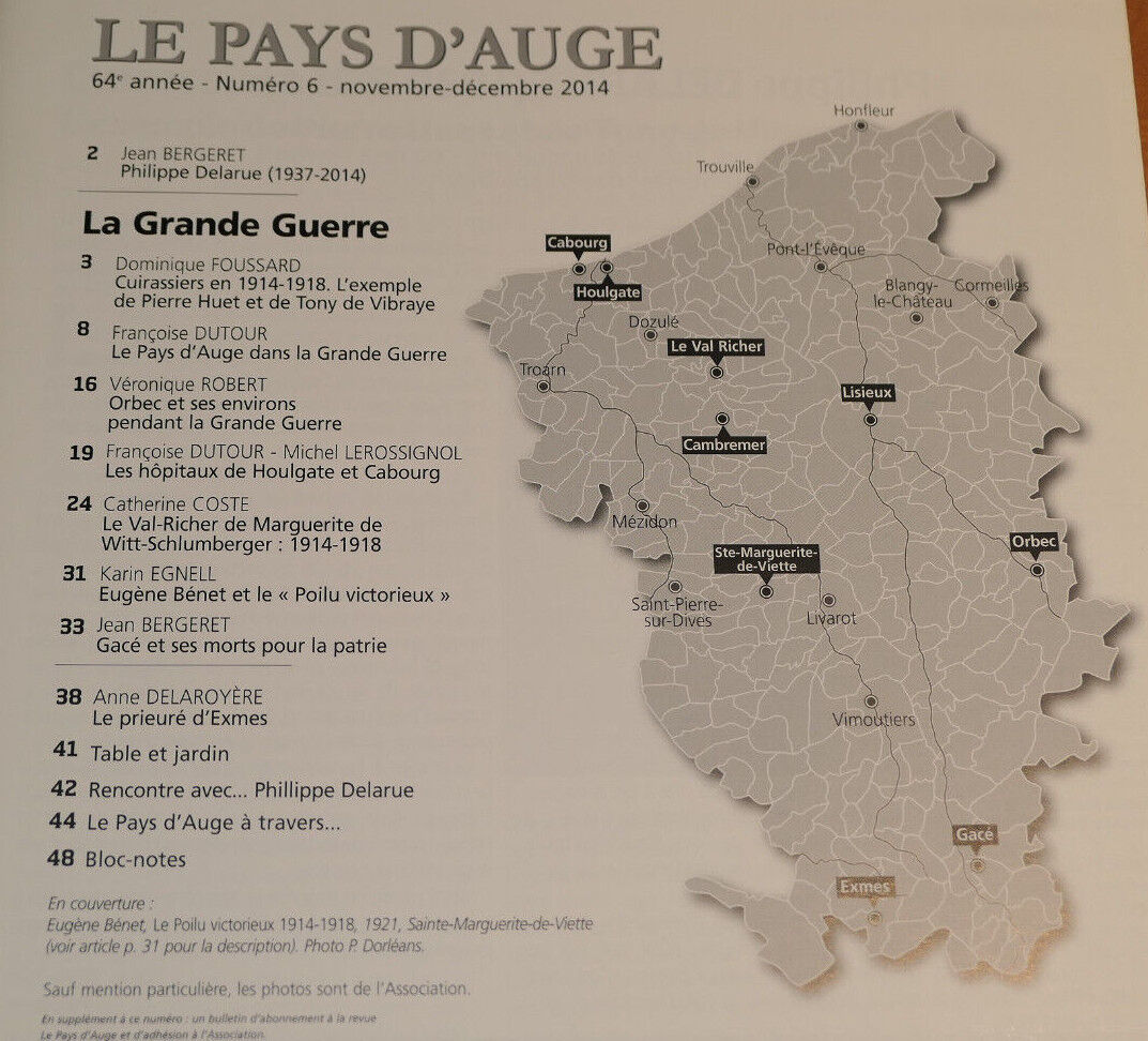 LA GRANDE GUERRE EN PAYS D'AUGE / REVUE 2014 / HISTOIRE NORMANDIE CALVADOS