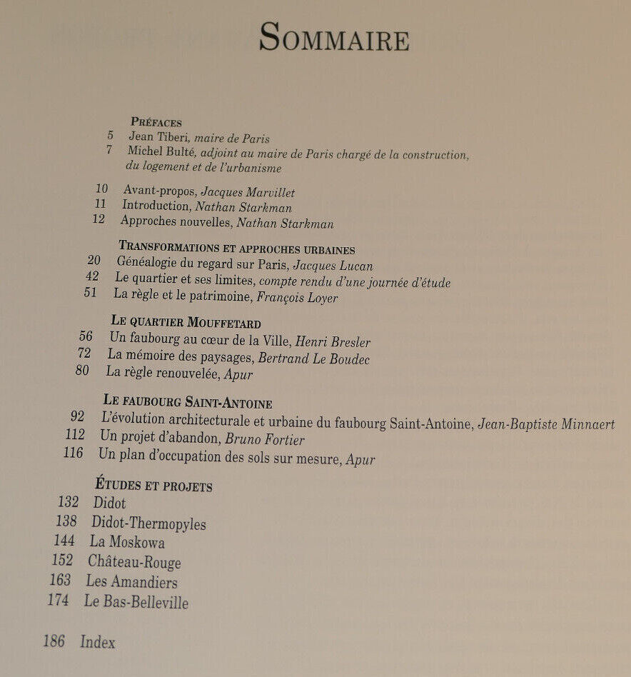PARIS PROJET 32/33 / QUARTIERS ANCIENS APPROCHES NOUVELLES / URBANISME 1998