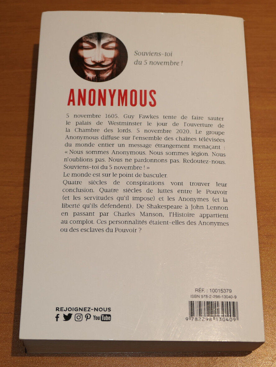 ANONYMOUS / SOUVIENS-TOI DU 5 NOVEMBRE ! / 2017