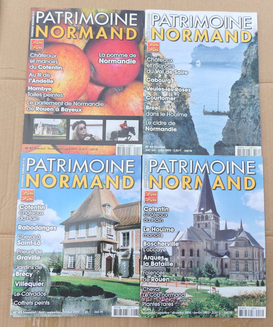 PATRIMOINE NORMAND / LOT 4 REVUES 2002 NUMEROS 41 42 43 44 / HISTOIRE NORMANDIE