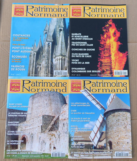 PATRIMOINE NORMAND / LOT 4 REVUES 1998 NUMEROS 20 21 22 23 / HISTOIRE NORMANDIE