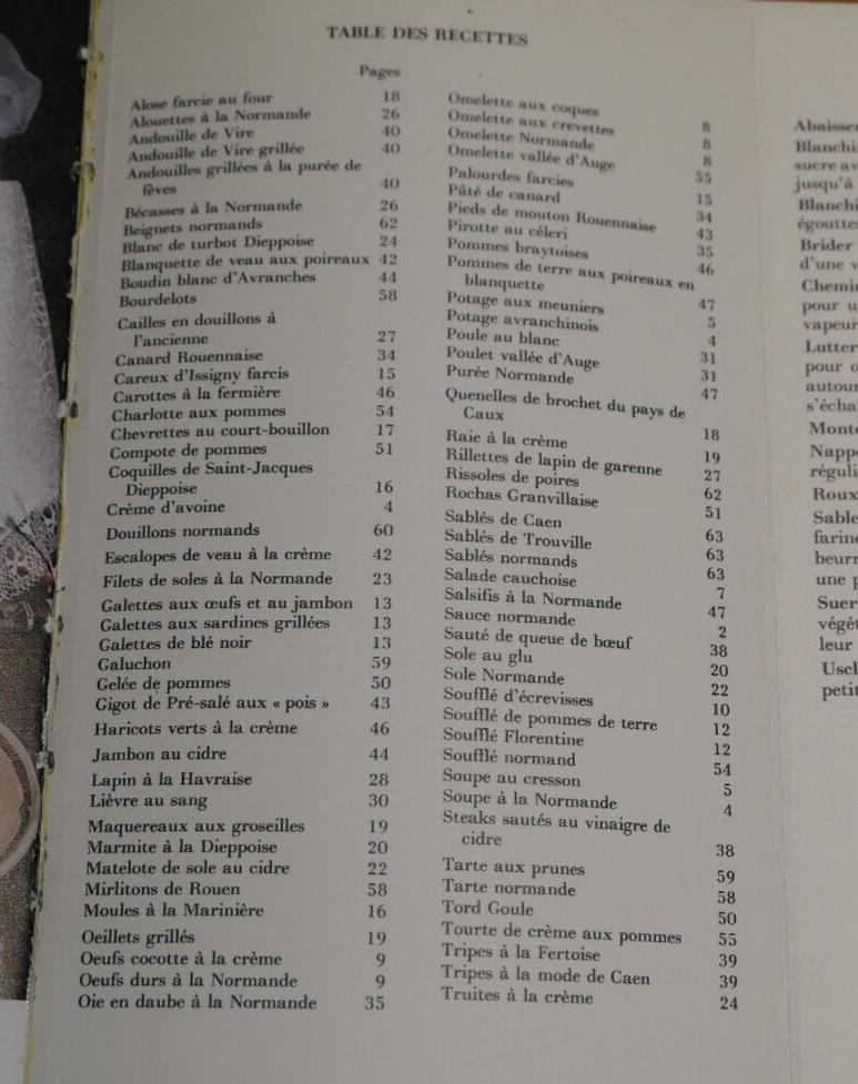 RECUEIL DE LA GASTRONOMIE NORMANDE / 85 RECETTES SIMPLES / CUISINE PHOTOS / 1986