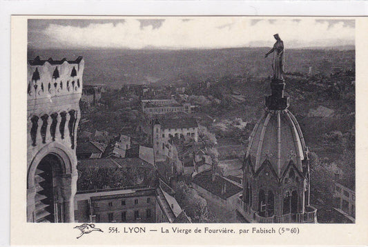 CARTE POSTALE ANCIENNE CPA LYON LA VIERGE DE FOURVIERE PAR FABISCH