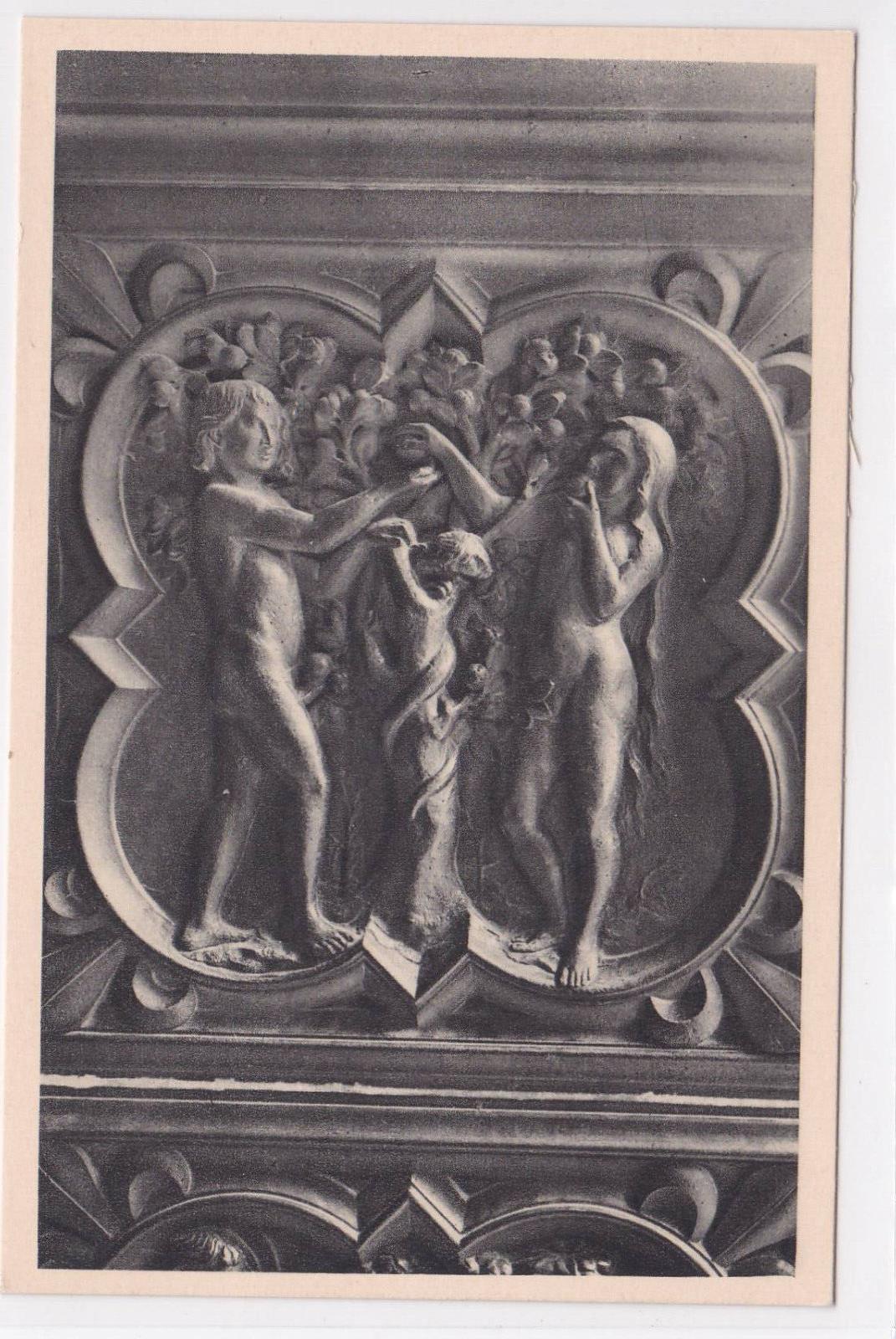 OLD POSTCARD CPA PARIS THE SAINTE CHAPELLE PORTAL THE ORIGINAL SIN