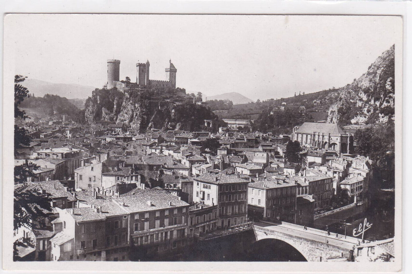CARTE POSTALE ANCIENNE CPA FOIX QUARTIER DU PONT L'EGLISE ET LE CHATEAU PYRENEES