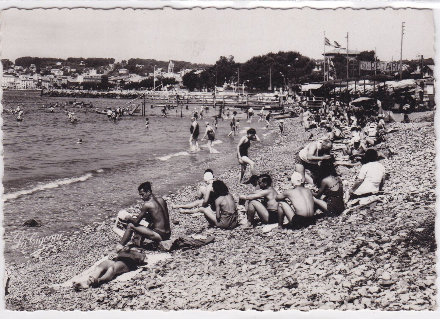 POSTCARD CPSM SANARY-SUR-MER THE BEACH AND THE BATHS
