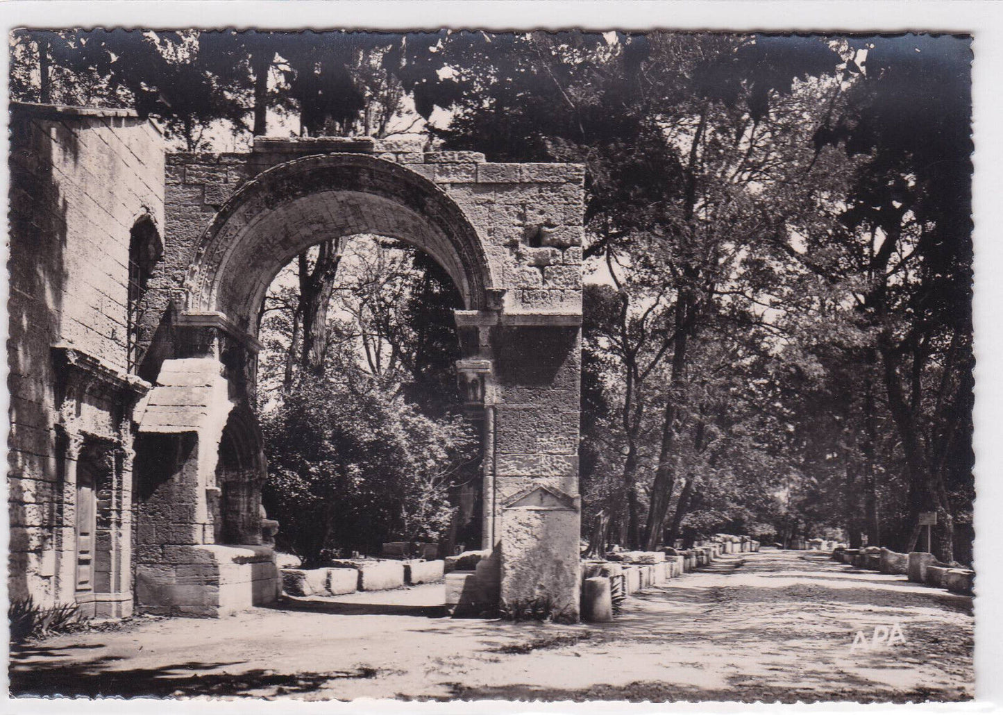 CARTE POSTALE CPSM ARLES LES ALYSCAMPS ARCEAUX ET CHAPELLE