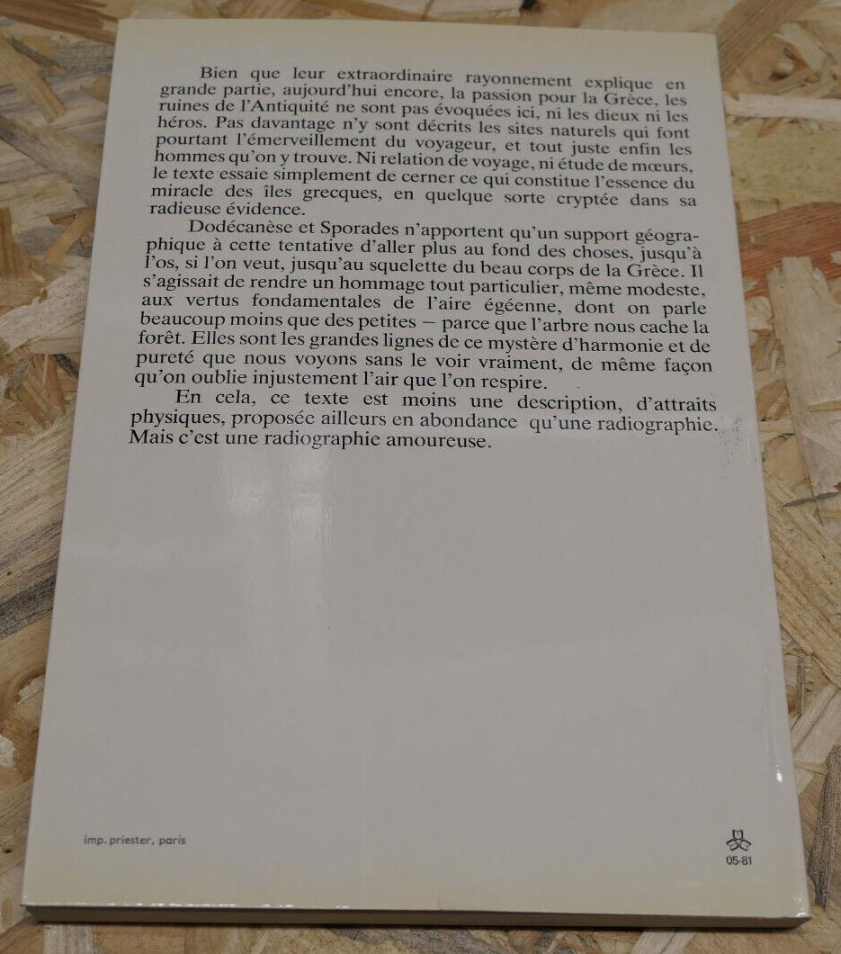 TERRES D'EGEE / ROBERT QUATREPOINT / JEAN CELLA / DENOEL 1981 / GRECE PHOTOS