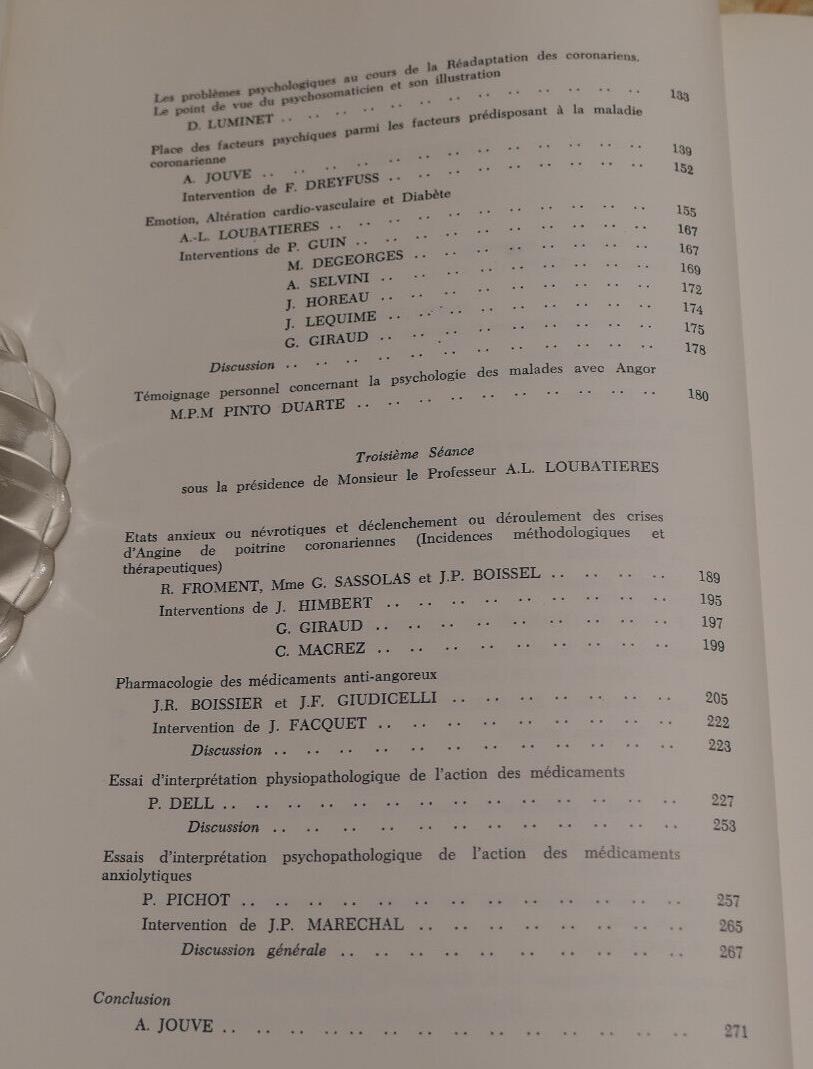 COLLOQUE INTERNATIONAL ANXIETE ANGOISSE ANGOR MONACO 1970 MEDECINE PSYCHOLOGIE