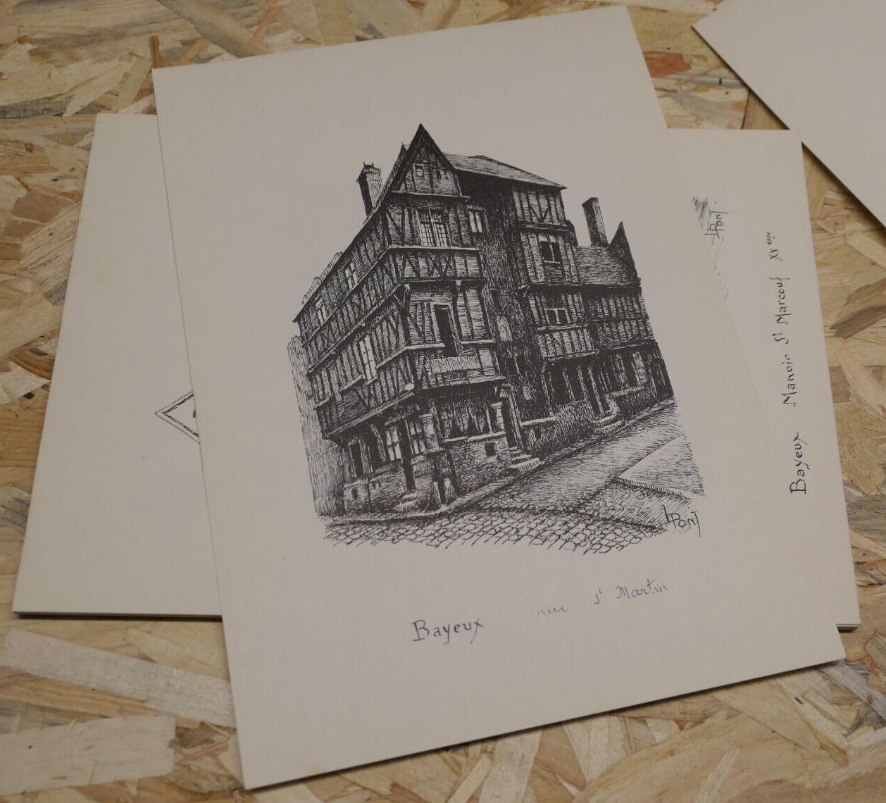 24 DESSINS DE LOUIS PONT SUR BAYEUX ET LE BESSIN / HEIMDAL NORMANDIE CALVADOS