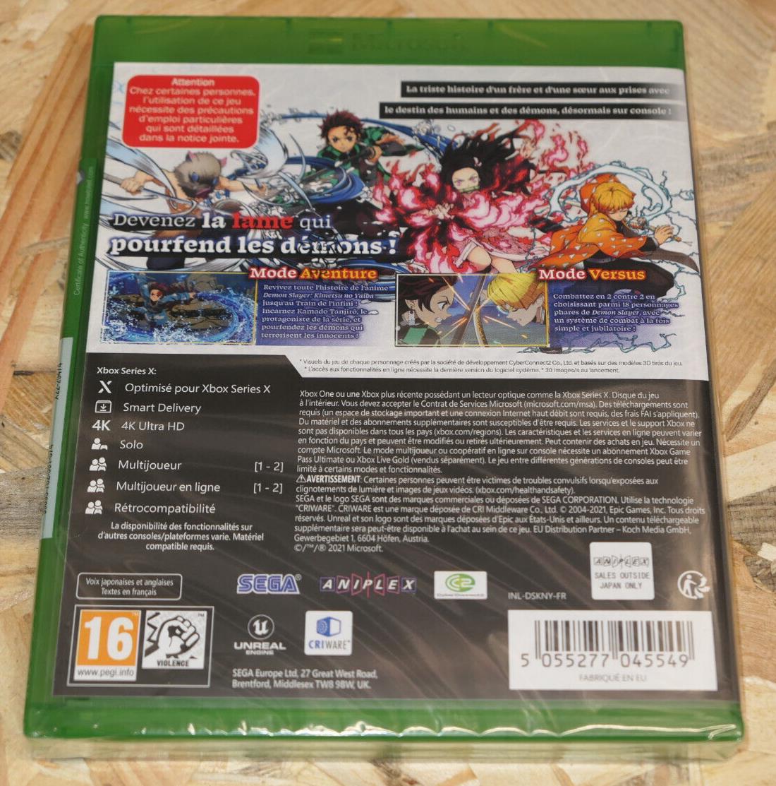 JEU XBOX / DEMON SLAYER / KIMETSU NO YAIBA / THE HINOKAMI CHRONICLES / NEUF