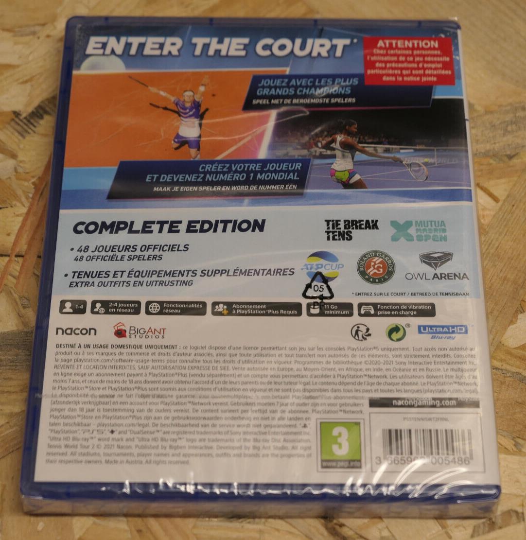 JEU PLAYSTATION PS5 / TENNIS WORLD TOUR 2 / NEUF