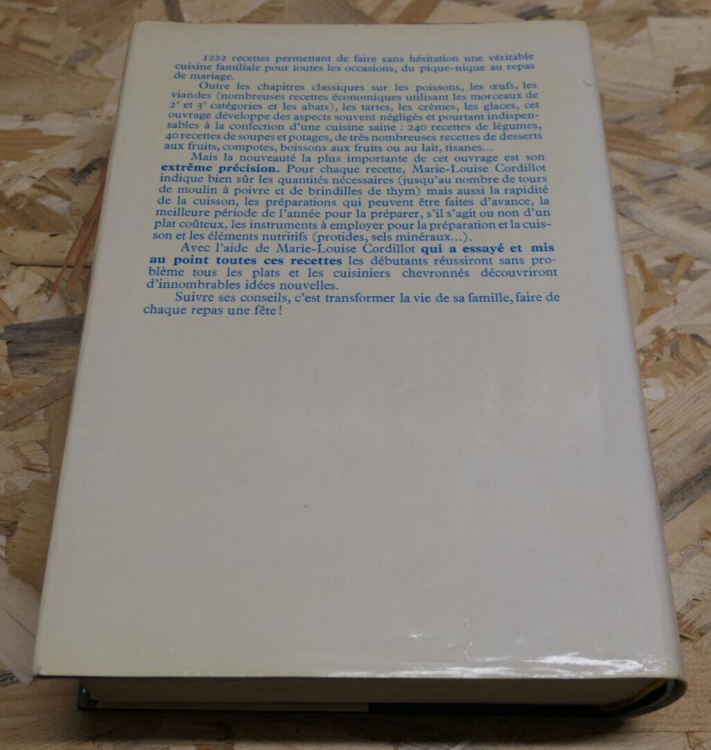 LES RECETTES DE MARIE-LOUISE CORDILLOT / FLAMMARION 1975 / GASTRONOMIE CUISINE