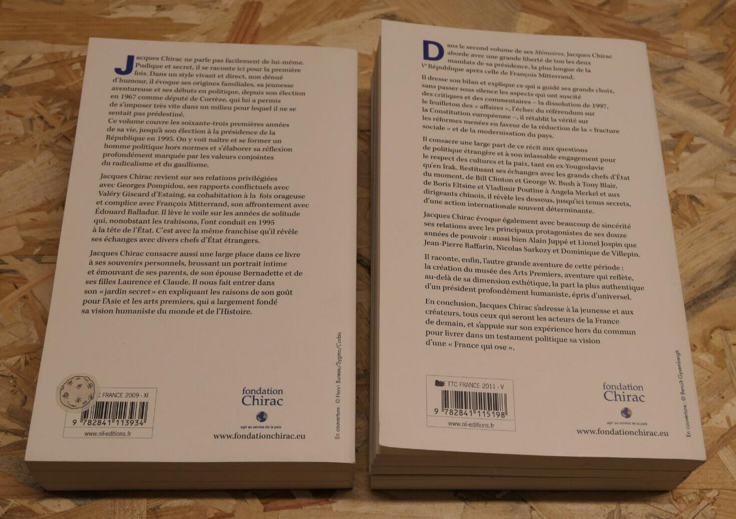 JACQUES CHIRAC / MEMOIRES / EDITIONS NIL / HISTOIRE POLITIQUE