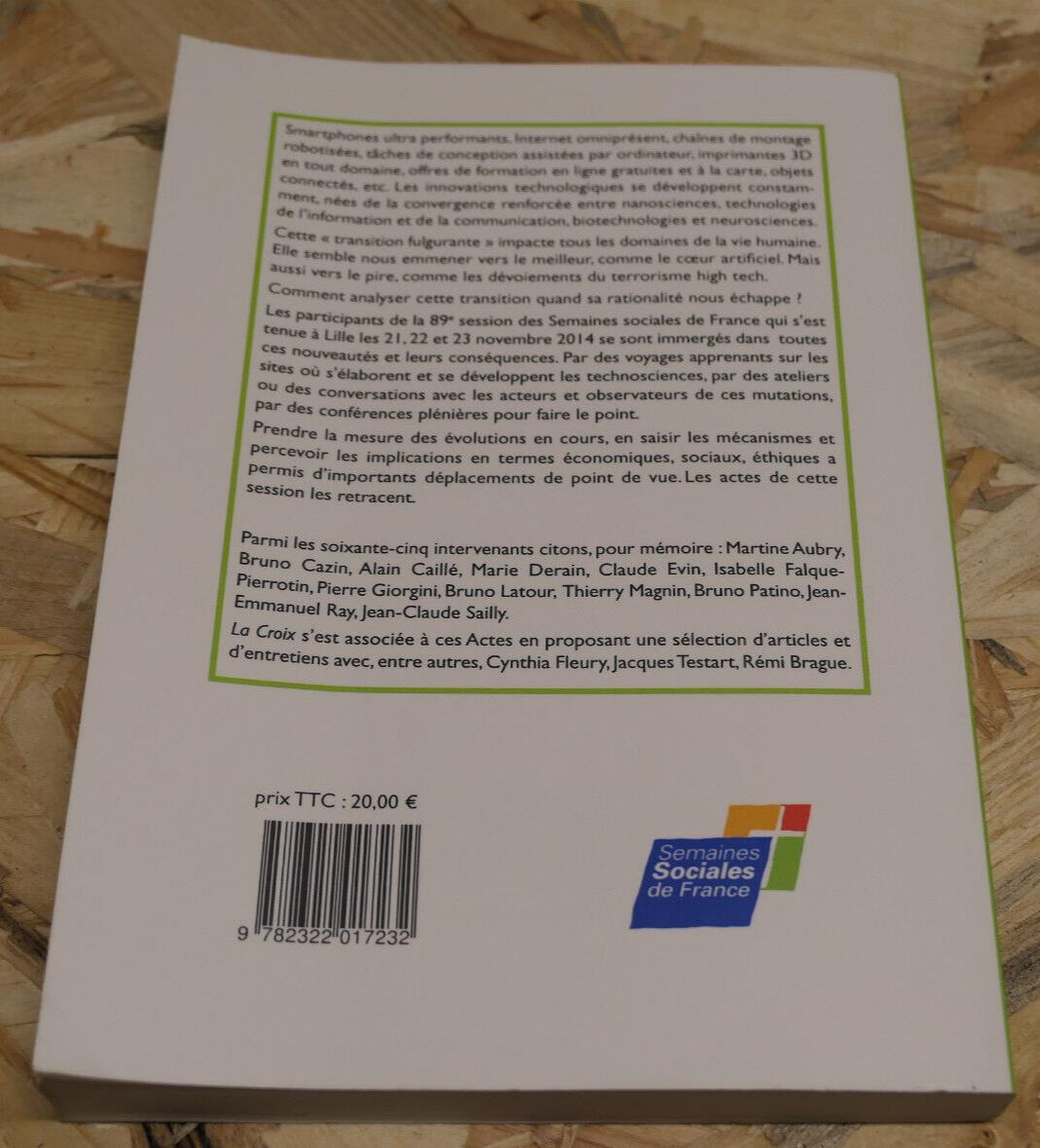 L'HOMME ET LES TECHNOSCIENCES LE DEFI / TECHNOLOGIE SOCIOLOGIE ETHIQUE / 2015
