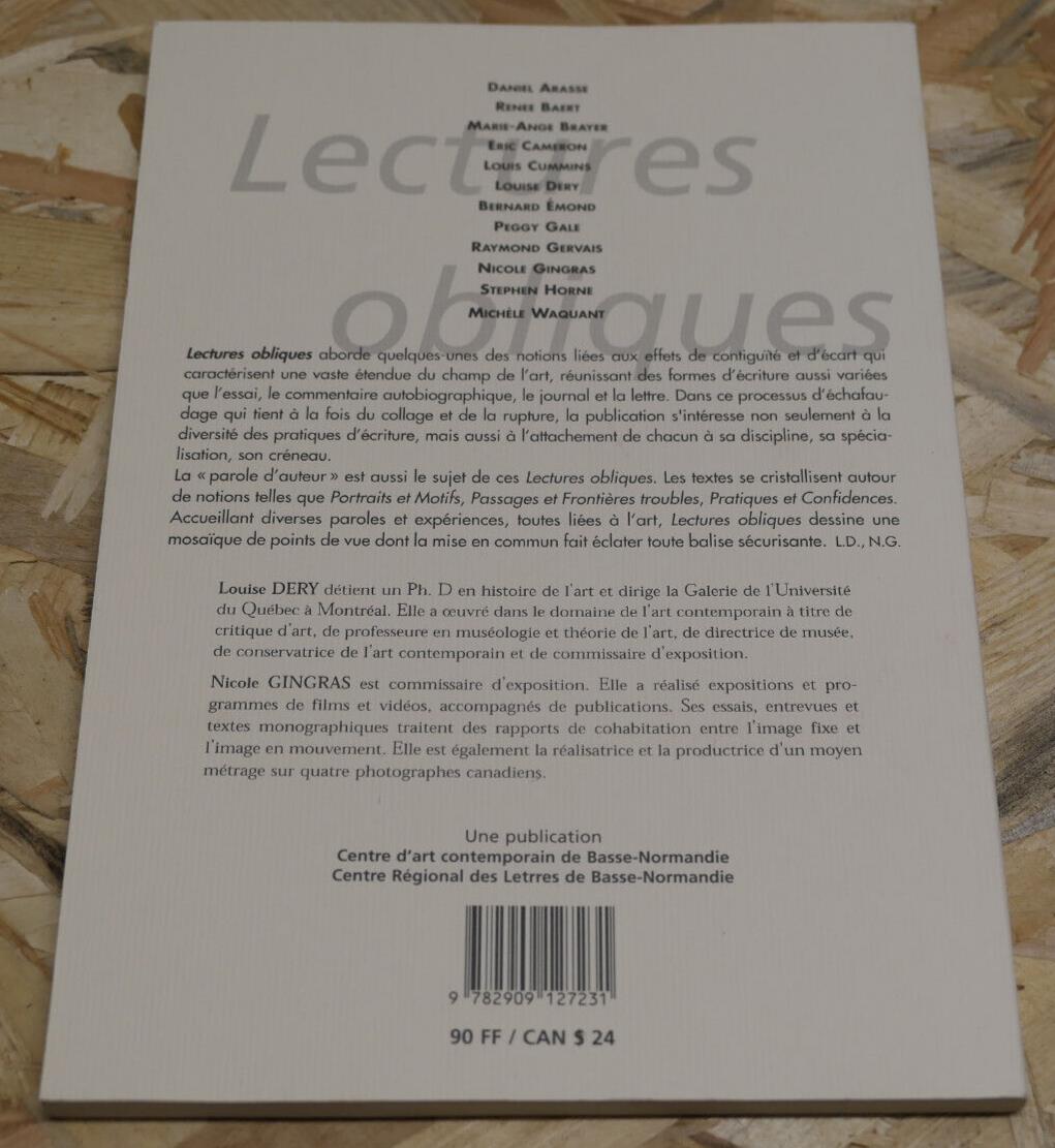 LECTURES OBLIQUES / ECRITURE ART CONTEMPORAIN LETTRES BASSE NORMANDIE 1999