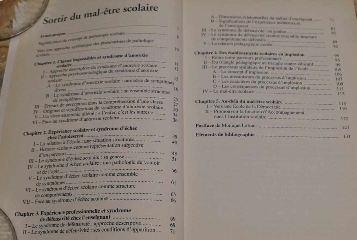 SORTIR DU MAL-ETRE SCOLAIRE / GERARD WIEL / ECOLE PEDAGOGIE ADOLESCENCE / 2000