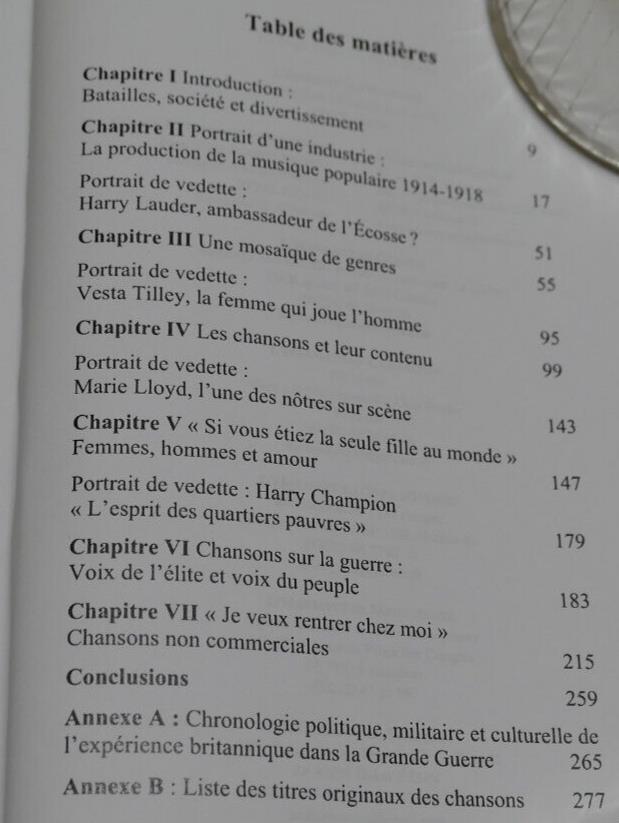 LA CHANSON POPULAIRE EN GRANDE-BRETAGNE PENDANT LA GRANDE GUERRE 1914-1918