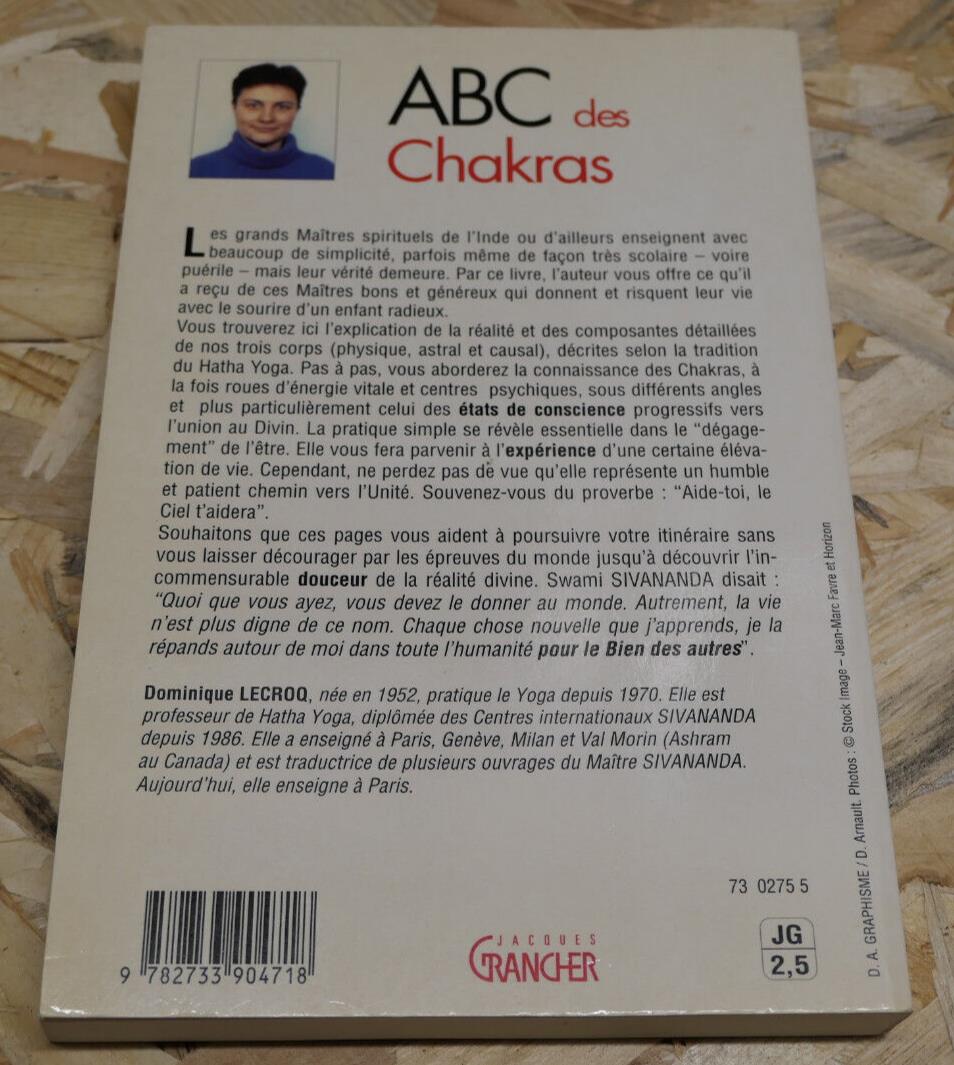 ABC DES CHAKRAS / DOMINIQUE LECROQ / SPIRITUALITE CONSCIENCE YOGA / 1995