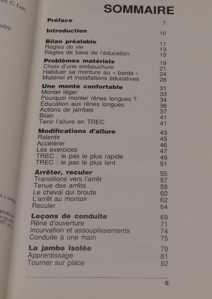 LE CHEVAL D'EXTERIEUR L'EDUQUER LE DRESSER / ETHOLOGIE EQUITATION / MALOINE 1993