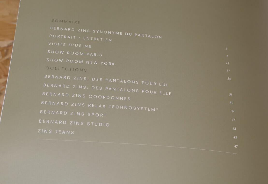 BERNARD ZINS PARIS / MODE TISSUS PANTALONS HISTOIRE PHOTOS