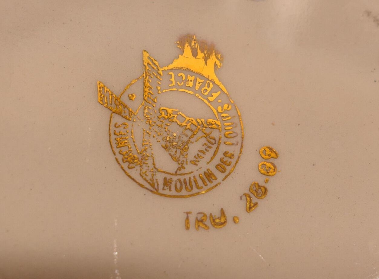 ANCIEN CENDRIER FAIENCE HOTEL DE LA TREMOILLE PARIS ORCHIES MOULIN DES LOUPS