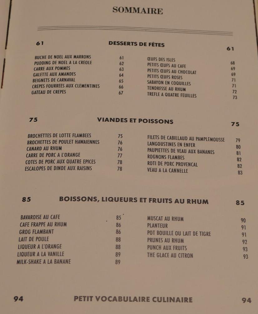 RHUM NEGRITA RECETTES D'HIER ET D'AUJOURD'HUI / CUISINE GASTRONOMIE ALCOOL 1977