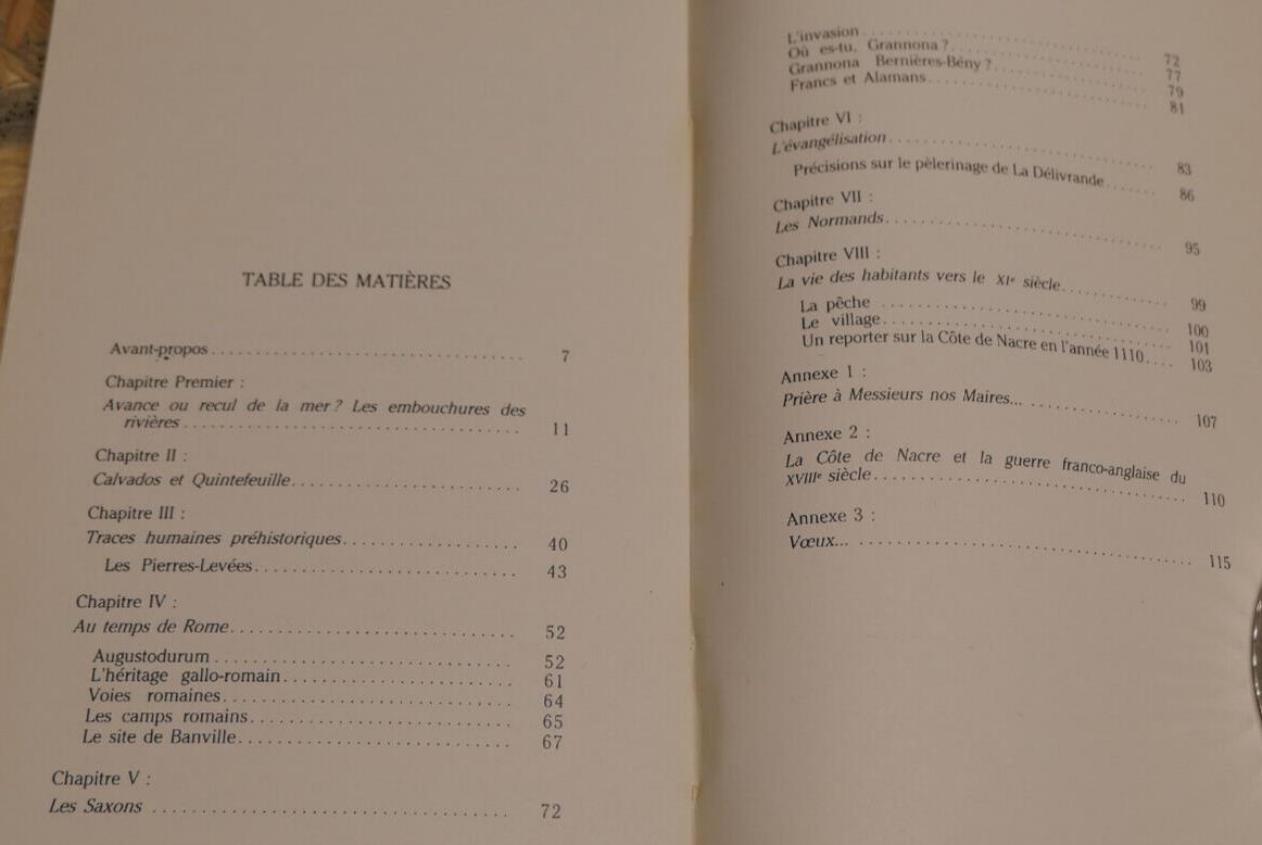 LA COTE DE NACRE DES ORIGINES JUSQU'AU XIe SIECLE / ABBE JEAN MARIE / 1983
