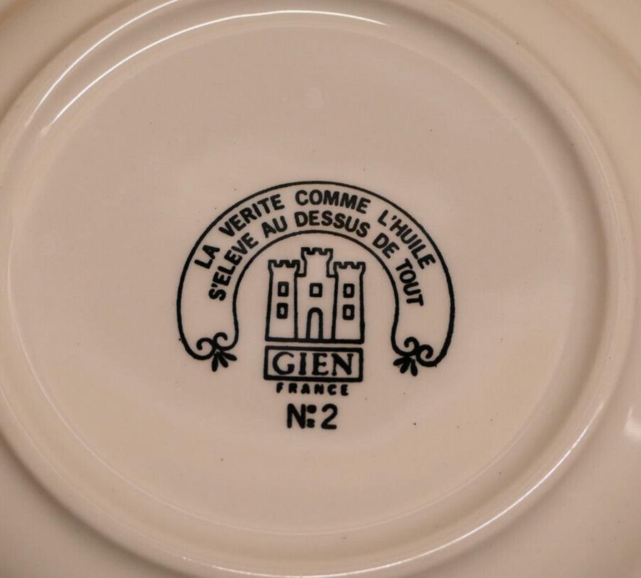 Assiette À Dessert Parlante Décorative Fantaisie Rébus Gien - Lot de 7