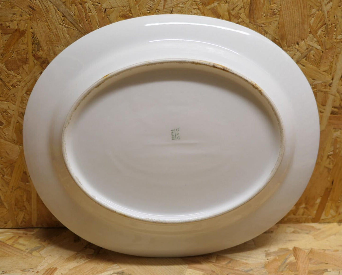 Ancien Grand Plat De Service Ovale Porcelaine Limoges Delinieres D&Co c1900