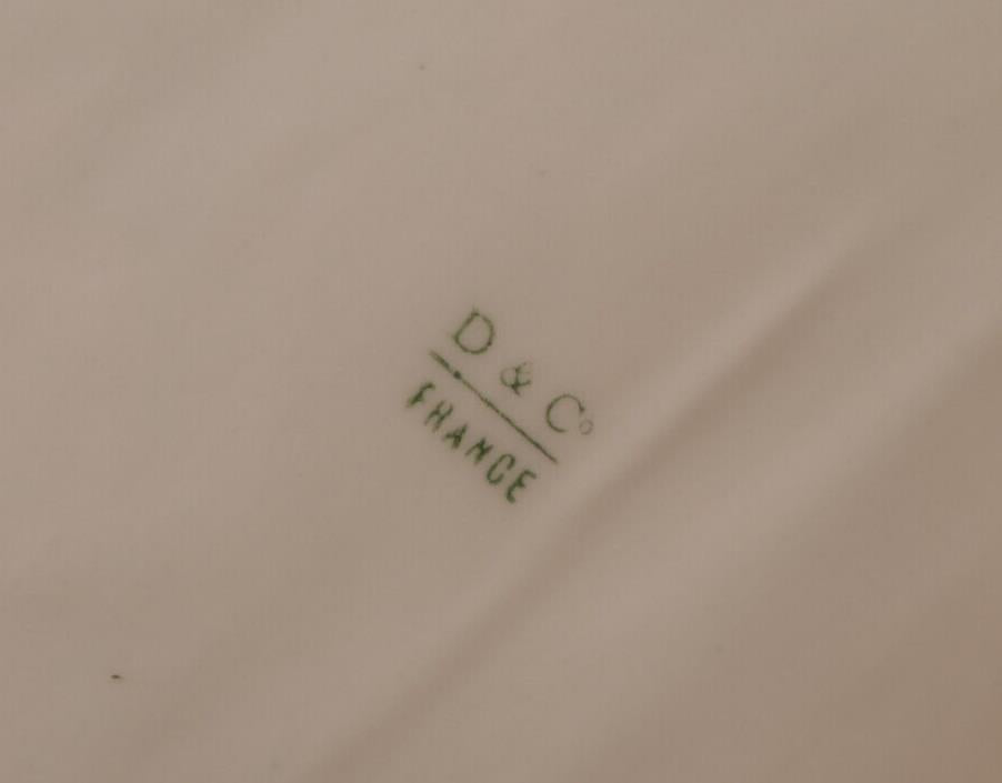 Ancien Grand Plat De Service Ovale Porcelaine Limoges Delinieres D&Co c1900