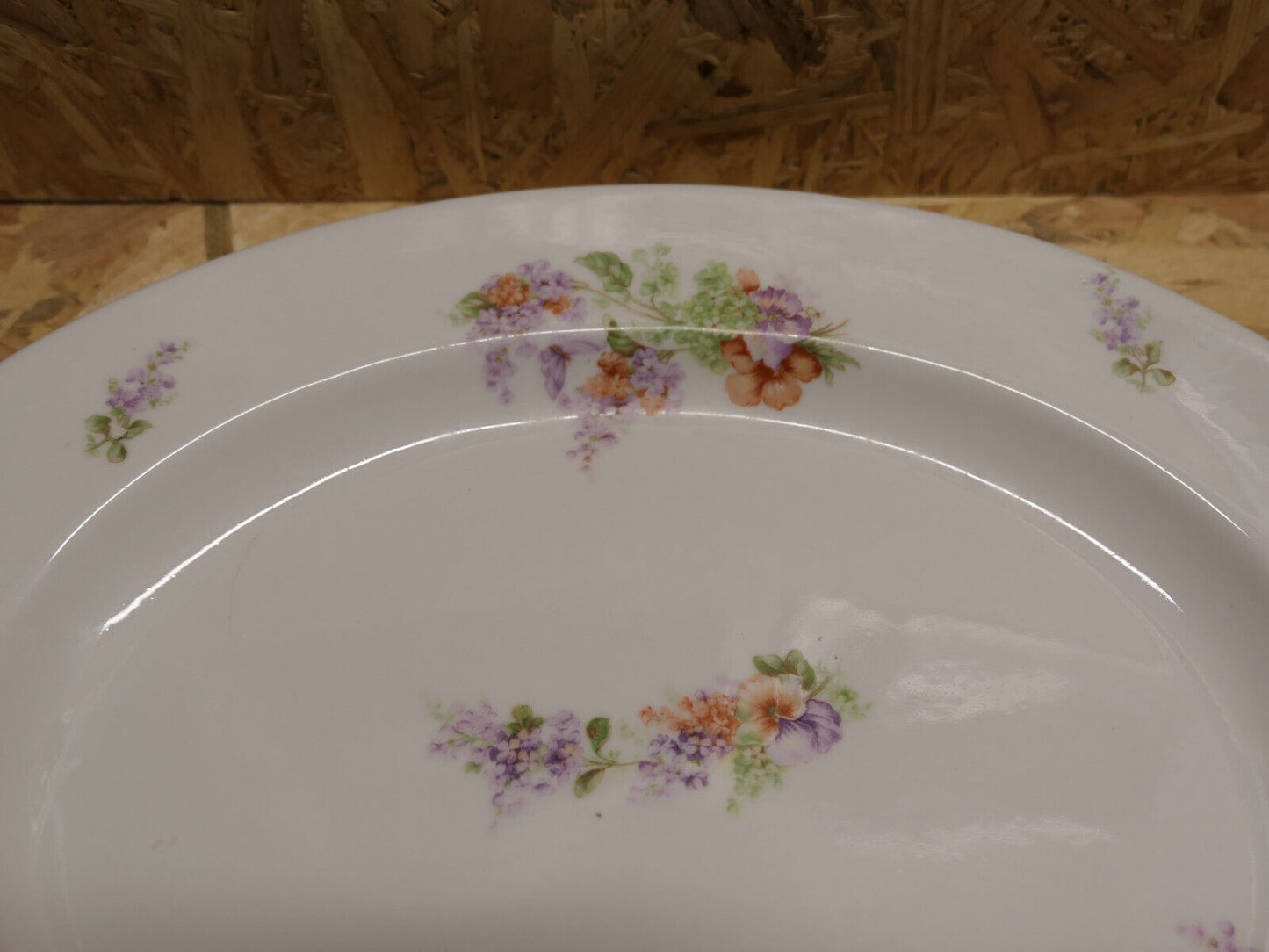 Ancien Grand Plat De Service Ovale Porcelaine Limoges Delinieres D&Co c1900