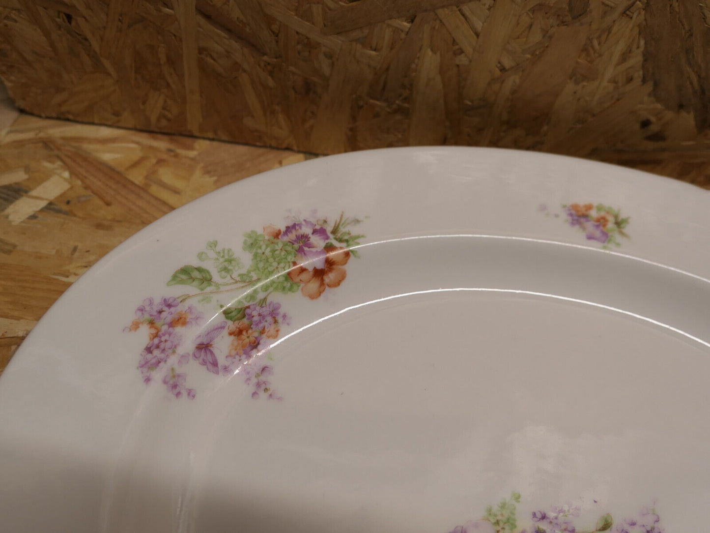 Ancien Grand Plat De Service Ovale Porcelaine Limoges Delinieres D&Co c1900