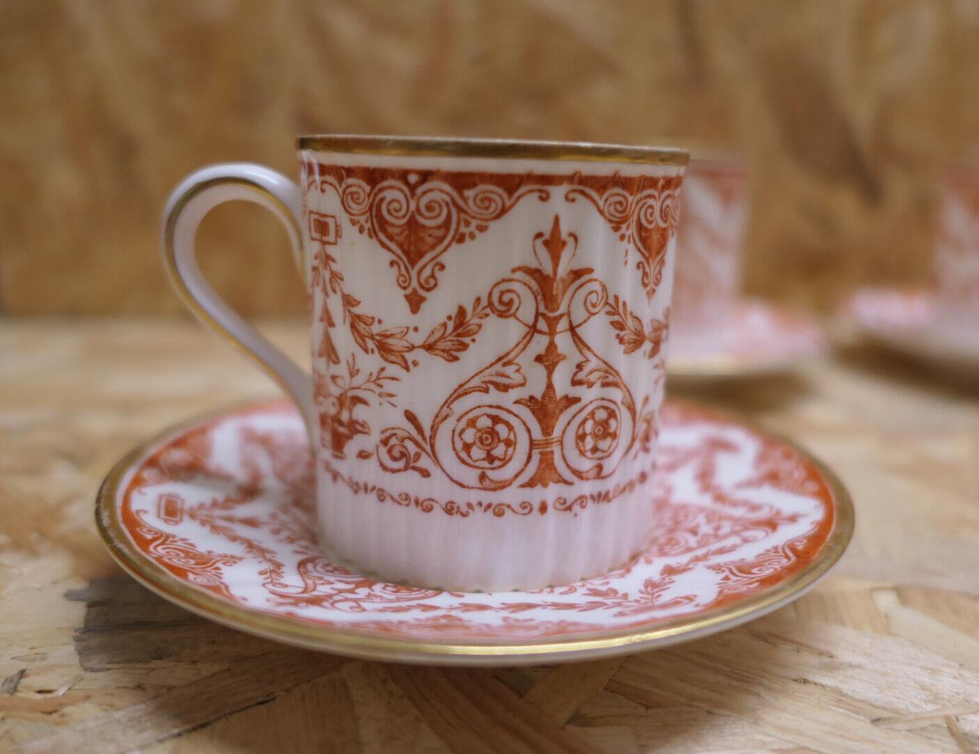 Rare Ensemble De 4 Tasses À Café Et Soucoupes WEDGWOOD Porcelaine Anglaise XIXe