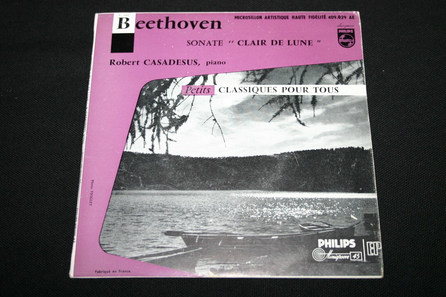 BEETHOVEN / MOONLIGHT SONATA EP 45T 7" ROBERT CASADESUS PIANO