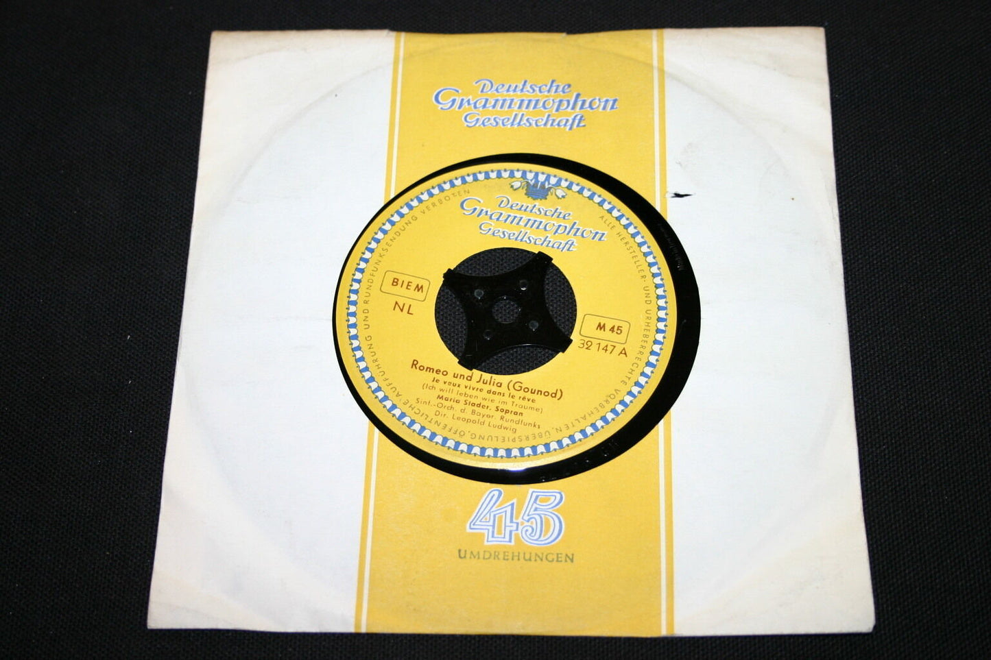 MARIA STADER SOPRANO SP 45T 7" ROMEO UND JULIA (GOUNOD)